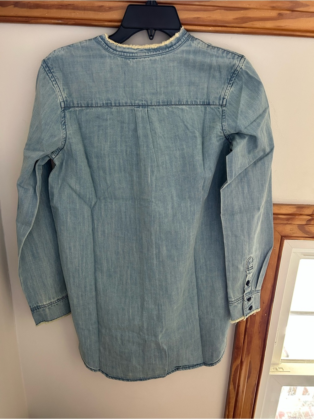 Light Wash Denim Button-Down Shirt - Picture 5 of 5